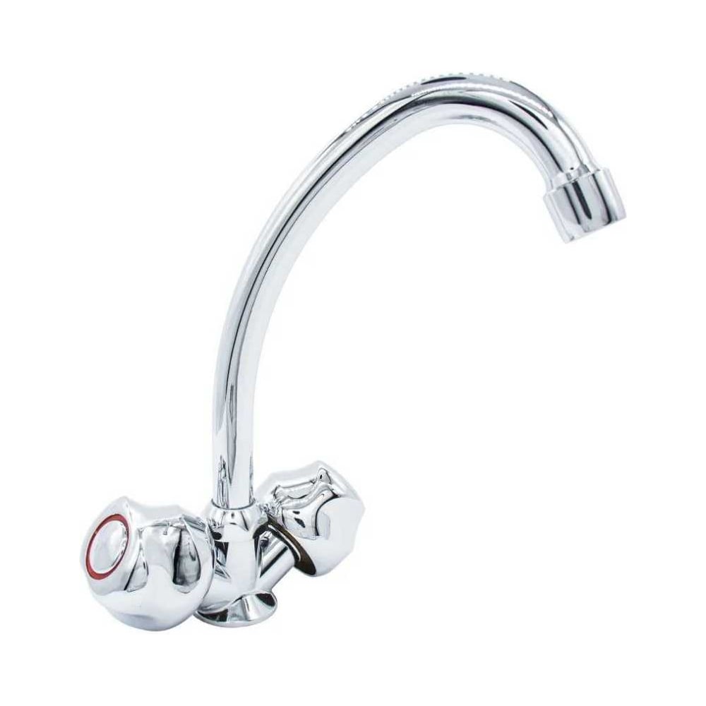 Изображение товара Кухонный смеситель Doron DС 1704-N двухрычажный хром G1/2