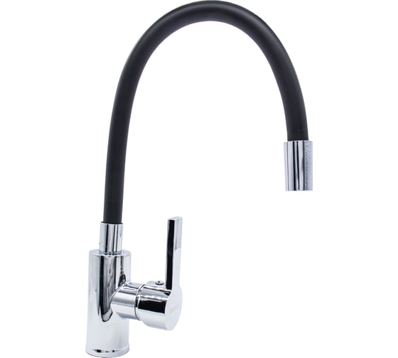 Изображение товара Смеситель для кухни Kranar KC 2626BLACK-N, шаровый, черный, излив гибкий силиконовый, п/г (1/10) 020062