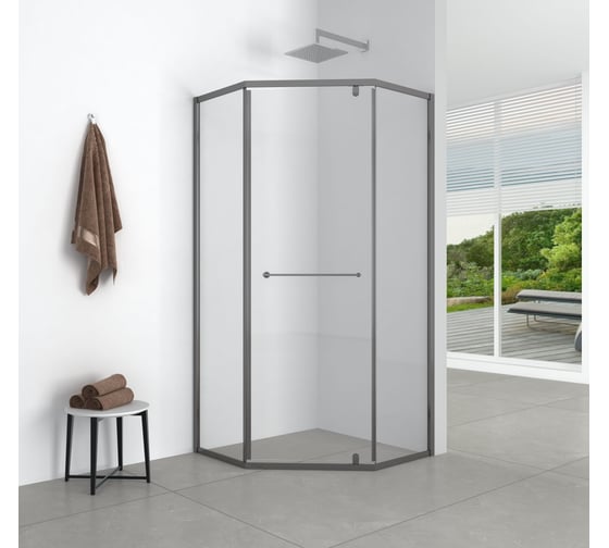 Изображение товара Душевой уголок OLIVE'S KABRERA, 5-тиугольный, 1000*1000*1950 мм, черный KB-100C5-SW-GB