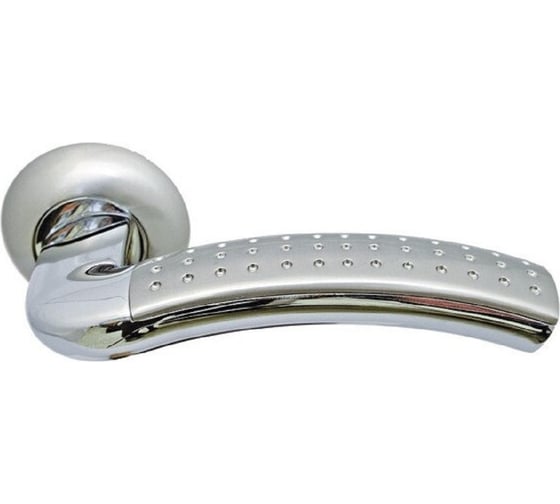 Изображение товара Дверная ручка MORELLI "Палаццо" MH-02P SN/CP, цвет - белый никель/ хром, с перфорацией 9010636