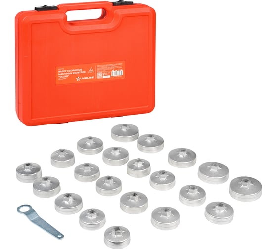 Изображение товара Съемники масляных фильтров AIRLINE Чашки, набор 22 пр. ASKF002