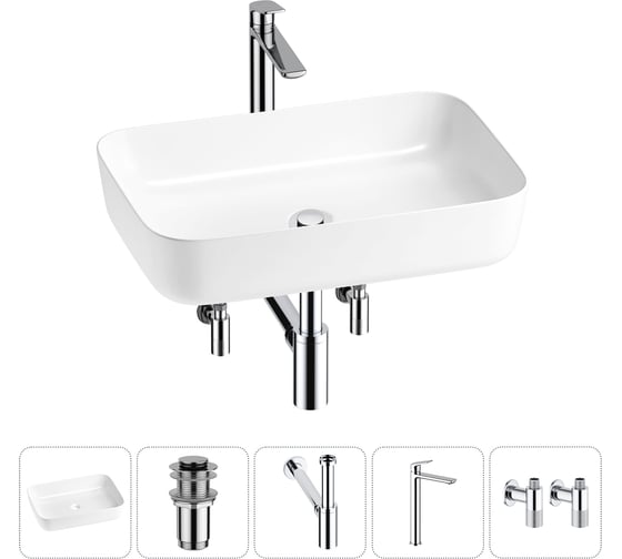 Изображение товара Набор Wellsee 5 в 1 Preen накладная раковина 60x42 см 20214259R