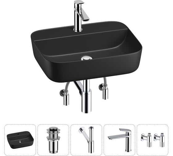 Изображение товара Набор Wellsee 5 в 1 Preen накладная раковина 50x40 см 20214340R