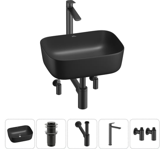 Изображение товара Набор Wellsee 5 в 1 Preen накладная раковина 40x30 см 20214229R