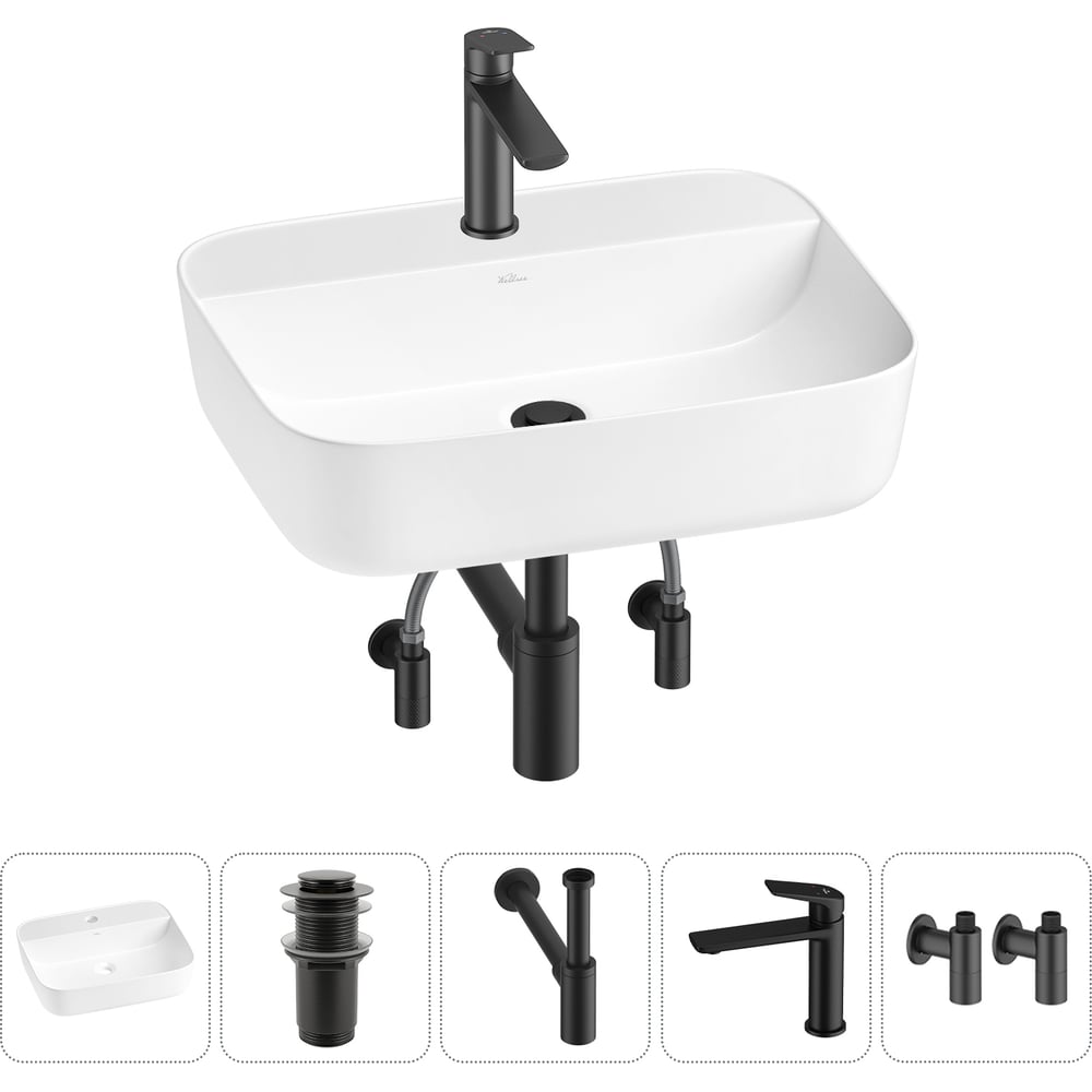 Изображение товара Набор Wellsee 5 в 1 Preen накладная раковина 50x40 см