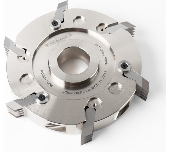 Изображение товара Фреза для сращивания Golden Eagle блочного типа 250x50x38 z6 шип 11,4x3,8 со сменными ножами HSS GE TL31703