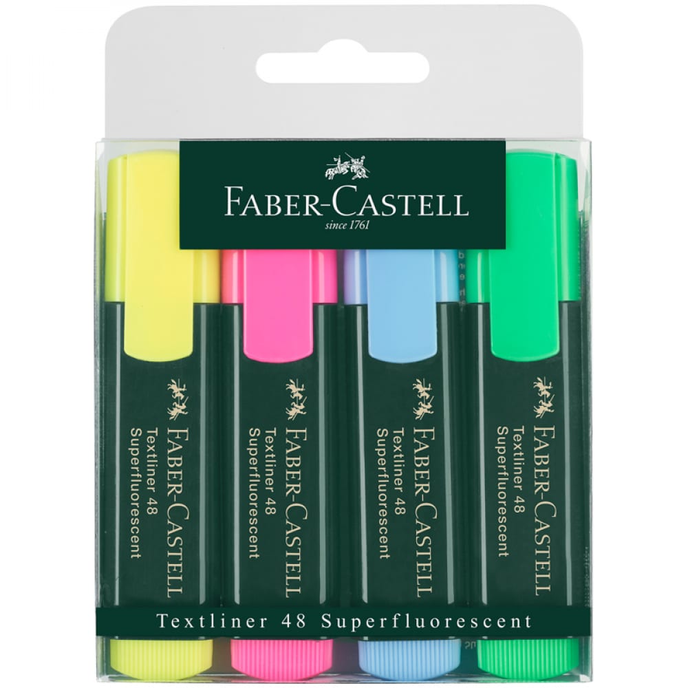Набор текстовыделителей Faber-Castell набор маркеров 12 ов двусторонние пулевидный и скошенный наконечники