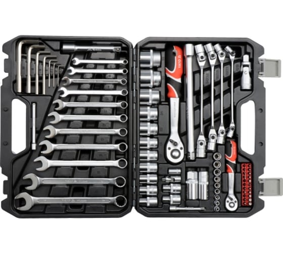 Изображение товара Набор инструментов YATO 1/4'' и 1/2'', 77пр YT-38781