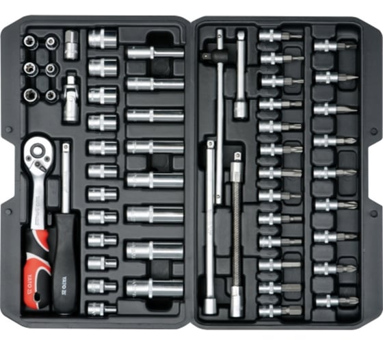 Изображение товара Набор инструментов YATO 1/4", 56 пр. YT-14501