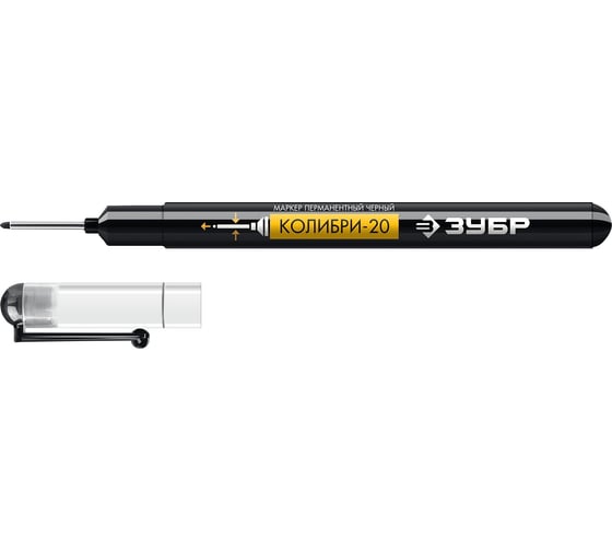 Изображение товара Перманентный маркер для отверстий ЗУБР Колибри 0,7-1 мм, черный 06328-2
