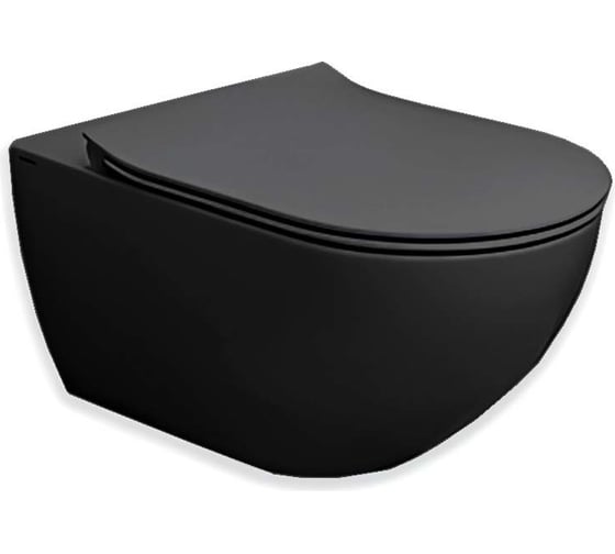 Изображение товара Унитаз подв. безободковый Hatria CENTRICA слив Vortex без сиденья, черный матовый 02 A0Y9DE02