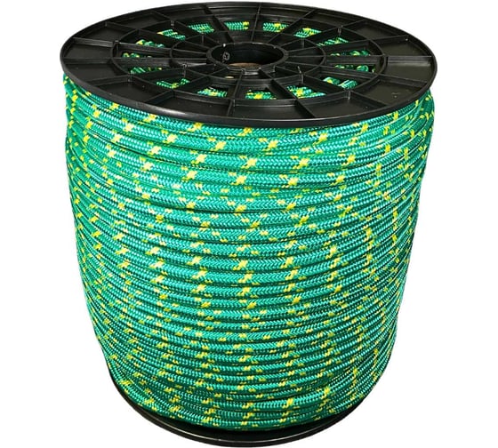 Изображение товара Шнур плетеный ООО Оптхозторг полипропиленовый, 12 мм, 200 м, зеленый 1126200