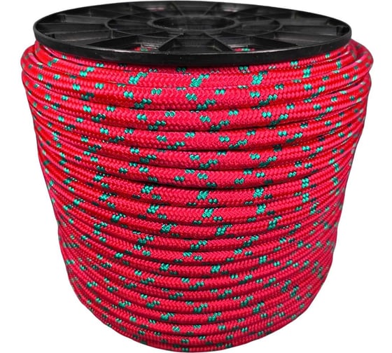 Изображение товара Шнур плетеный ООО Оптхозторг полипропиленовый, 12 мм, 200 м, красный 1127200