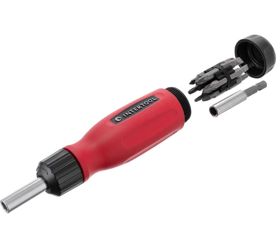 Изображение товара Реверсивная отвертка с комплектом насадок INTERTOOL 12ед VT-1003