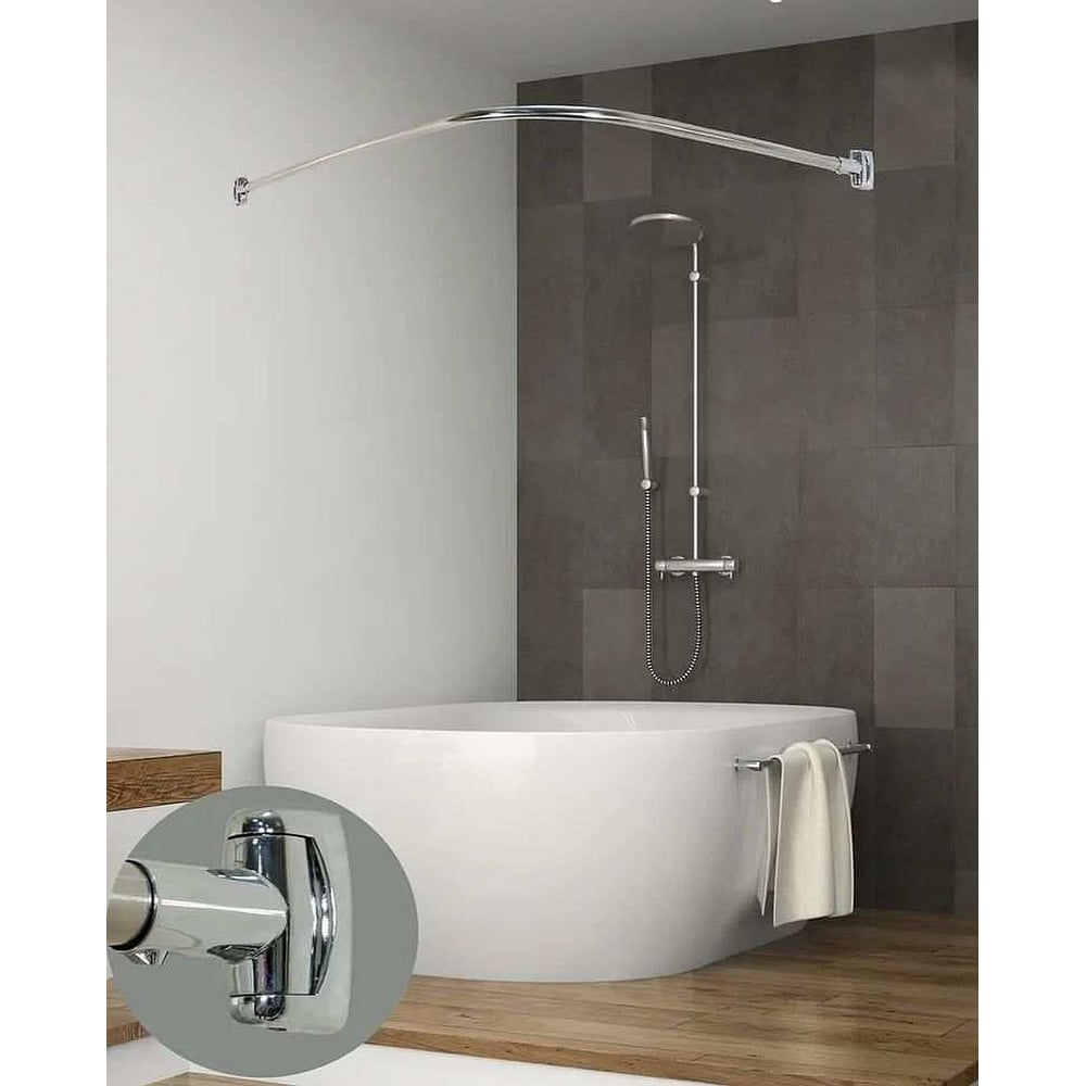 Изображение товара Карниз GoGo Г-образный нержавеющая сталь хром 90x90