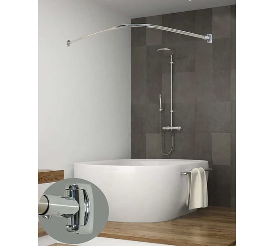 Изображение товара Карниз GoGo Г-образный нерж/ хром. Lux plus 90x90 П2 ГО90-90 П2