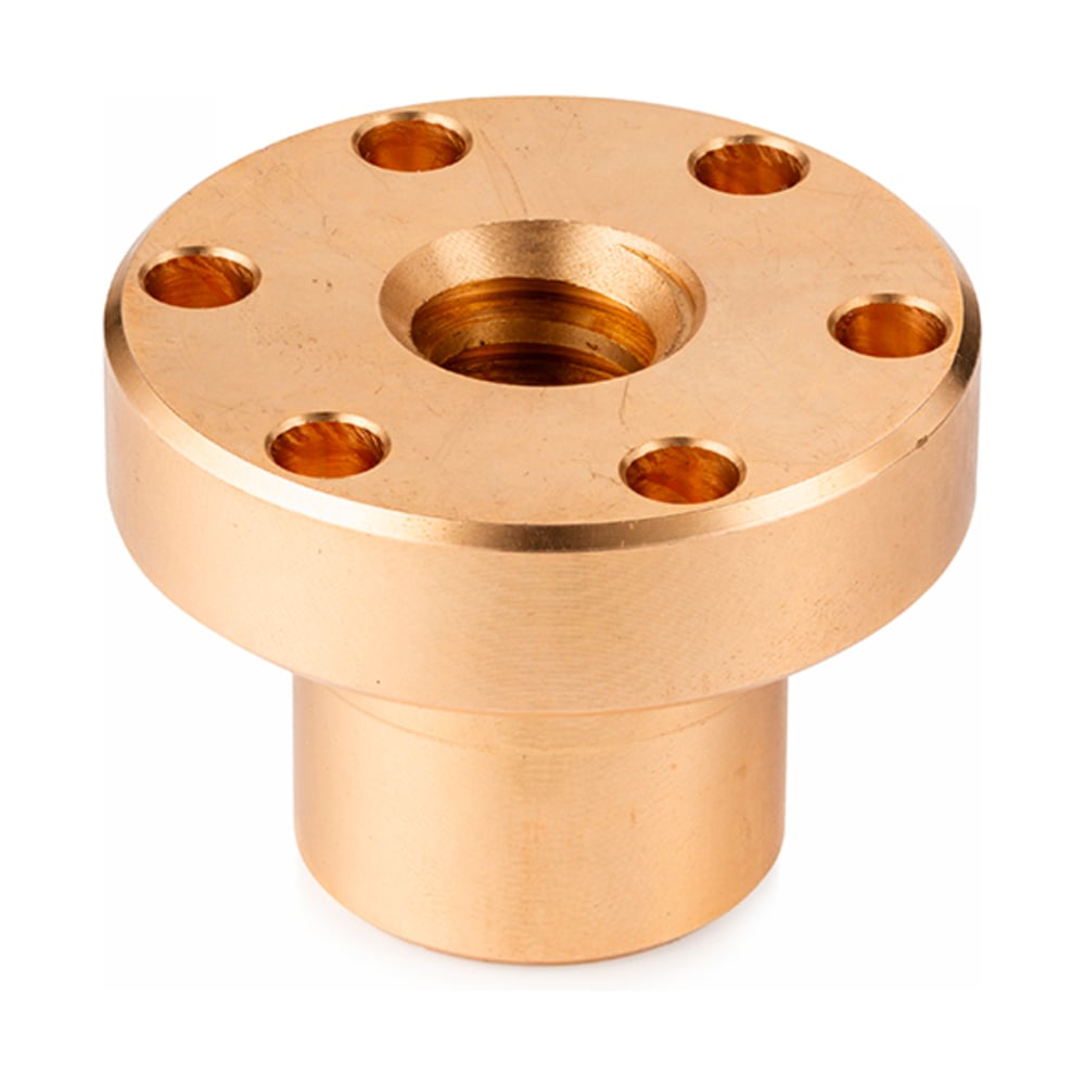 Изображение товара Гайка трапецеидальная с фланцем ISKRA d=36 мм лев. резьба шаг 6 мм бронза