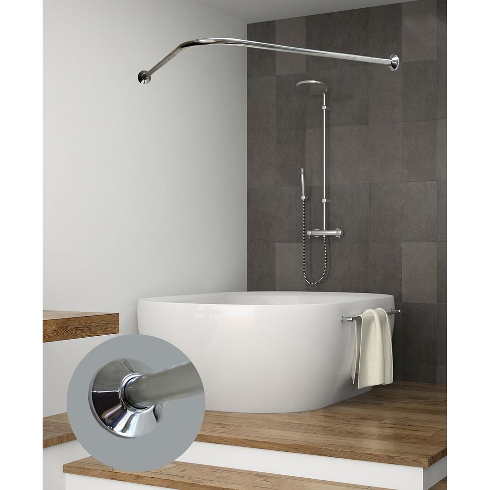 Изображение товара Карниз GoGo Г-образный нерж/ хром. 100x70 ГО100-70