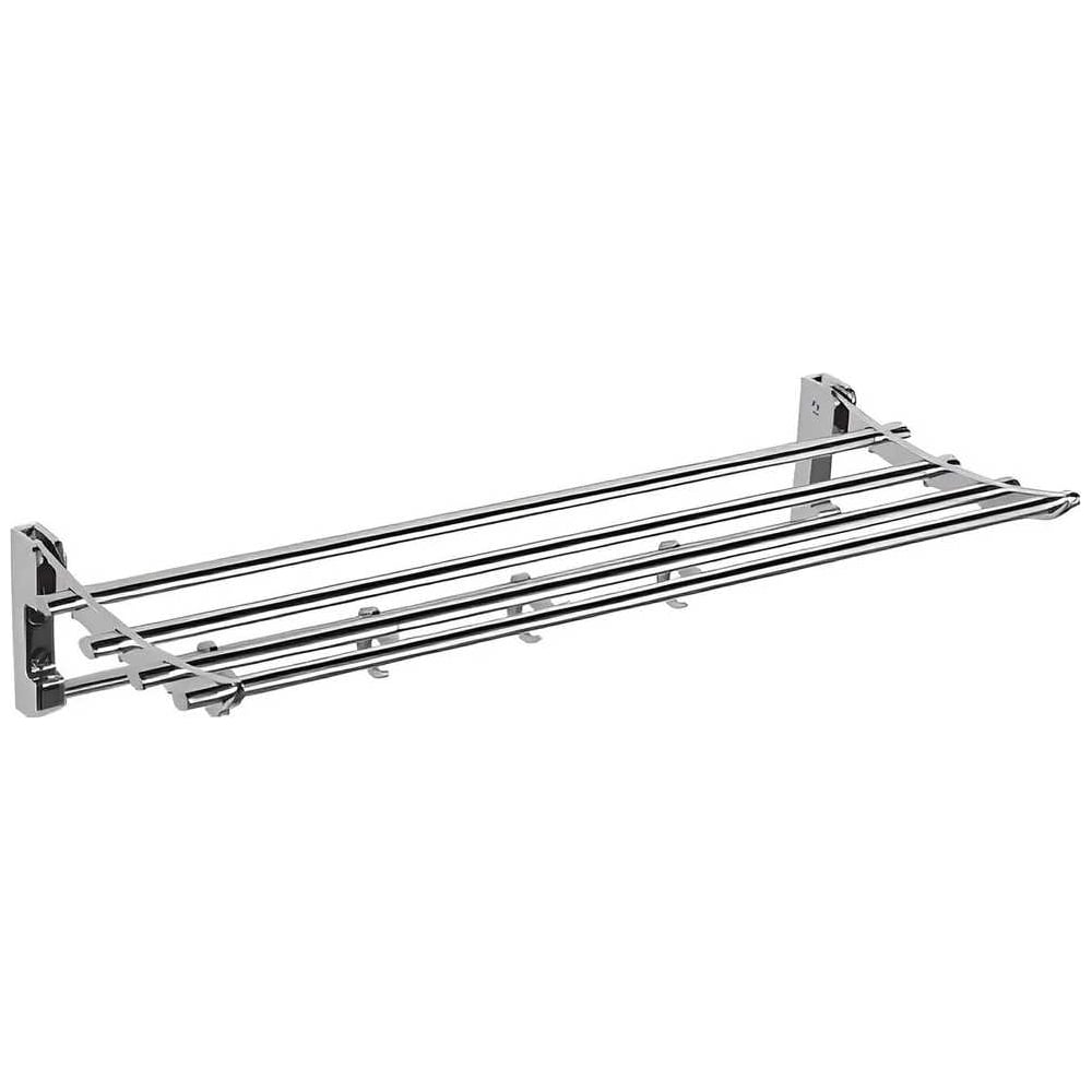 Изображение товара Полка D-Lin D201906 металлическая со крючками хром стиль современный