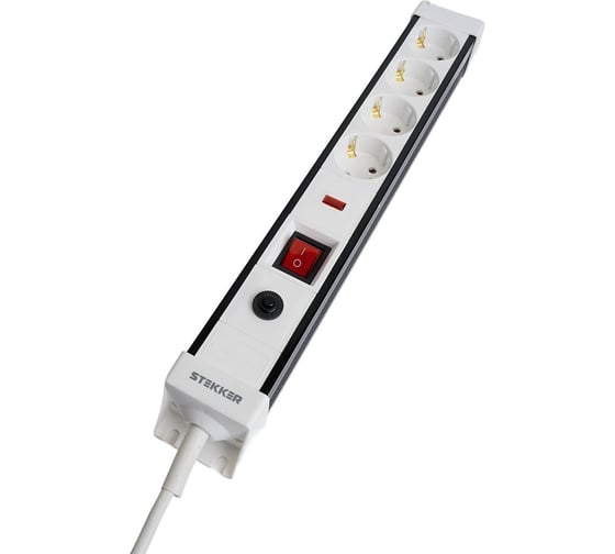 Изображение товара Сетевой фильтр STEKKER 4-местный с/з 3x1мм2, 3 м, 250В, 16А, серия Techno, HM 50148