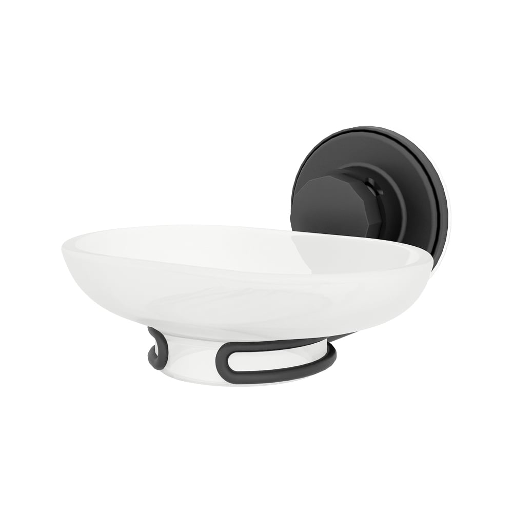 Изображение товара Мыльница Milardo Easy черный матовый стекло настенная овальная