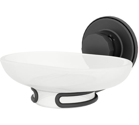 Изображение товара Мыльница Milardo Easy, проволока стальная, черный матовый, матовое стекло, EASBWSGM42