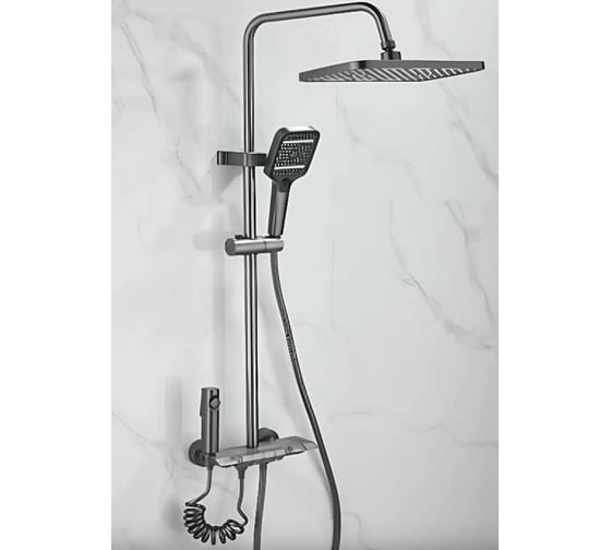 Изображение товара Душевая система настенная со смесителем SMF-723977/GY (черный-сатин) MATRIX 8832