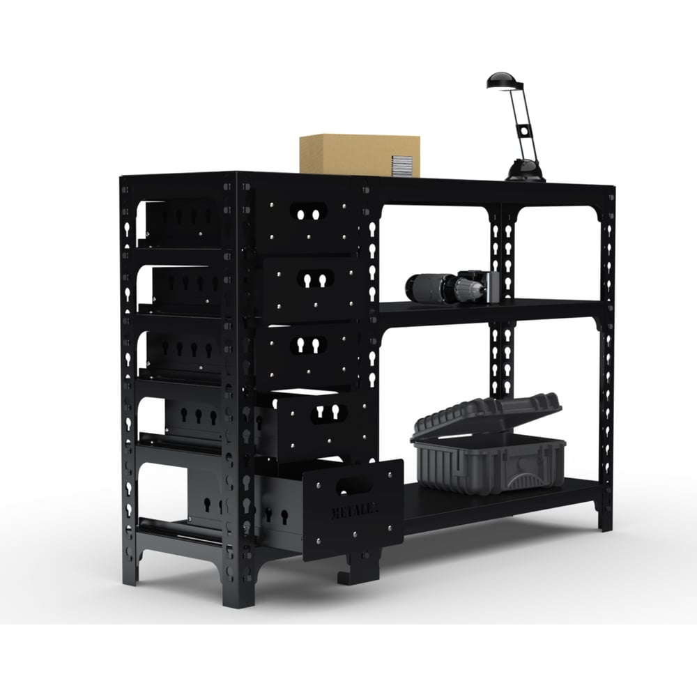 Изображение товара Стол-верстак ООО Металекс с тумбой 950x1200 мм черный