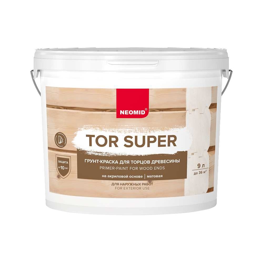 Изображение товара Грунт-краска Neomid TOR SUPER База А 9 л для дерева и кирпича