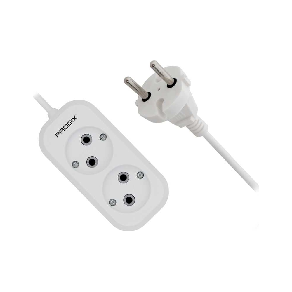 Изображение товара Удлинитель сетевой PROGIX 3 розетки, 10 метров, белый, без заземления
