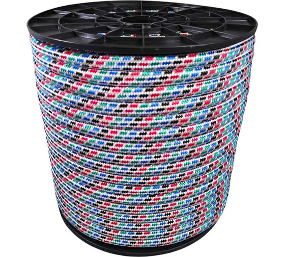 Изображение товара Шнур плетеный ООО Оптхозторг полипропиленовый, 16 мм, 100 м, цветной 1160100