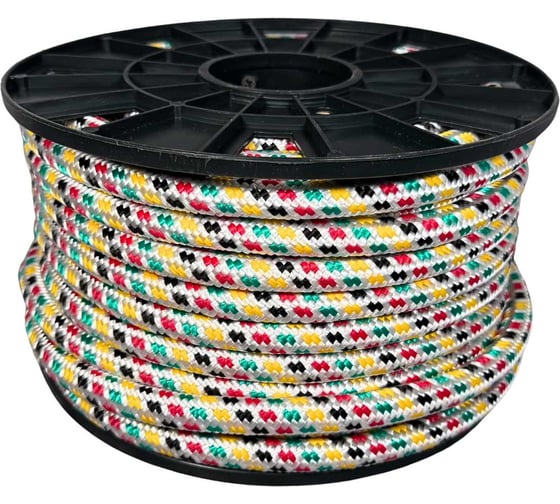 Изображение товара Шнур плетеный ООО Оптхозторг полипропиленовый, 14 мм, 25 м, цветной 114025