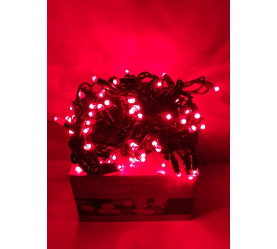 Изображение товара Светодиодная гирлянда GLQ, 100 диодов, длина 10 м, черный кабель GLQ -102R-10M-100-R