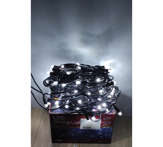 Изображение товара Светодиодная уличная гирлянда GLQ, 200 диодов, длина 15 м, черный кабель GLQ -101R-15M-200-W