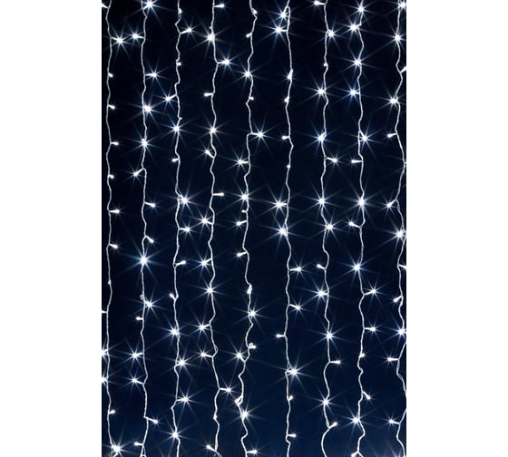 Изображение товара Светодиодный занавес GLQ, 925 диодов, длина 3 м, 25 линий по 2 м, белый кабель GLQ -201-3725-925-W (БК)