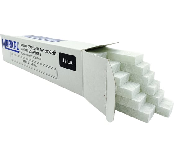 Изображение товара Мелок сварщика Markal Soapstone тальковый, 127x13x5 мм, упаковка 12 шт. 80129