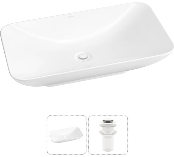 Изображение товара Набор Wellsee 2 в 1 Demure накладная раковина 60x36 см 20214586R