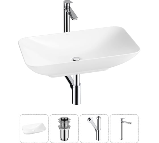 Изображение товара Набор Wellsee 4 в 1 Demure накладная раковина 60x36 см 20214591R