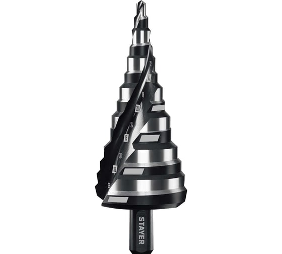 Изображение товара Cверло ступенчатое STAYER Pro-Max 4-39мм, 14 ступеней, винтовая спираль 29661-4-39-14
