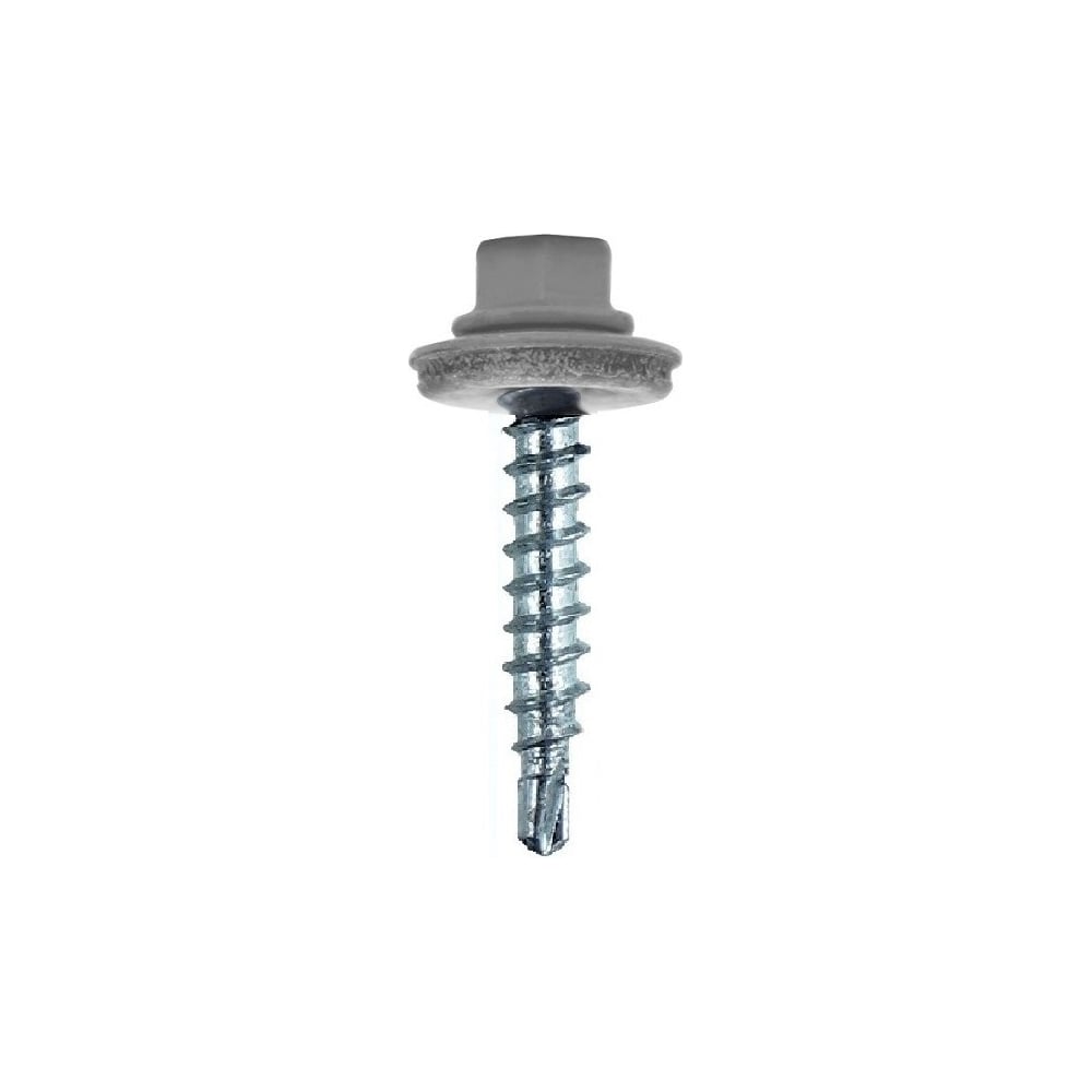 Изображение товара Кровельный саморез Rizzel 4,8x70 RAL 7004 с сверлом и пресс-шайбой