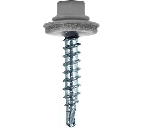 Изображение товара Кровельный саморез Rizzel 4,8x70 RAL 7004, сверло №1, 1250 шт. 00000342018