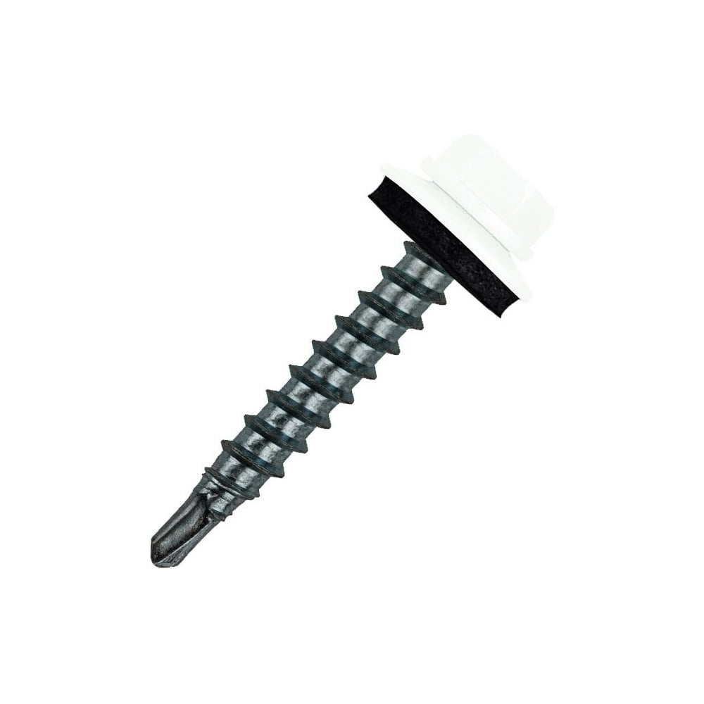 Изображение товара Кровельный саморез Rizzel 4,8x70 RAL 9003, оцинкованный, 100 шт