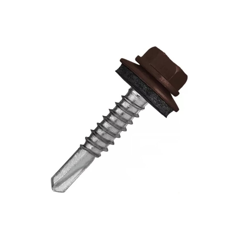 Изображение товара Кровельный саморез Rizzel 5,5x19 RAL 8017 для металлических кровельных покрытий