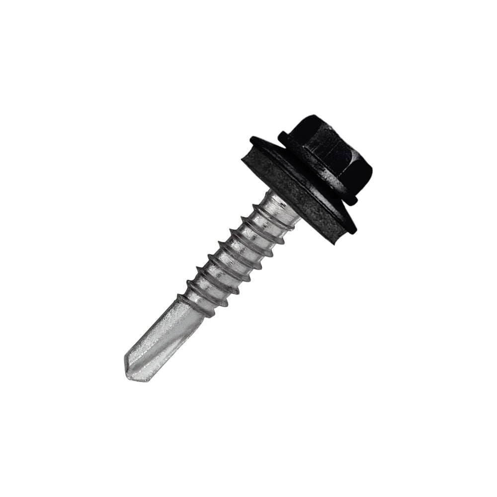 Изображение товара Кровельный саморез Rizzel 5.5x19 RAL 9005 с пресс-шайбой и сверлом №3