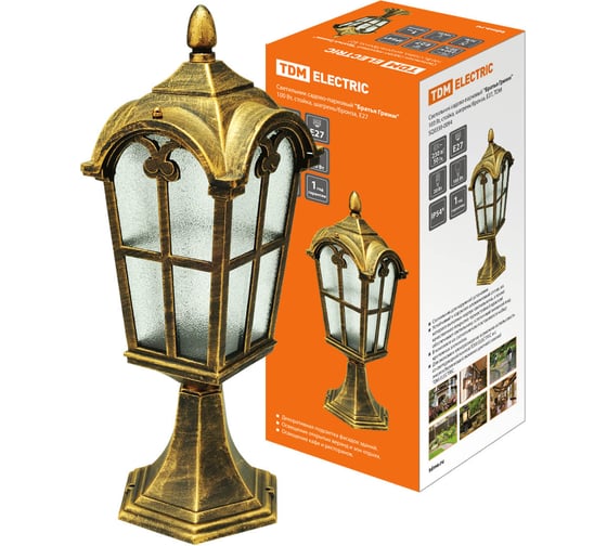 Изображение товара Светильник TDM ELECTRIC уличный напольный "Братья Гримм" 100 Вт, стойка, шагрень/бронза, Е27 SQ0330-0094