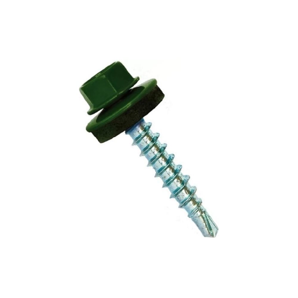 Изображение товара Кровельный саморез Rizzel 4,8x35 RAL 6005 с пресс-шайбой зеленый 250 шт