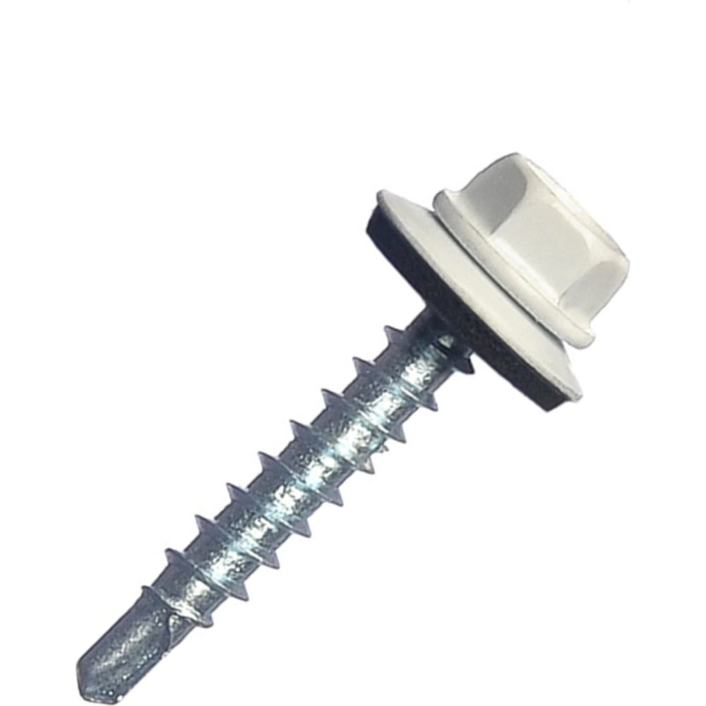 Изображение товара Кровельный саморез Rizzel 4,8x35 RAL 9003 с сверлом и пресс-шайбой 250 шт