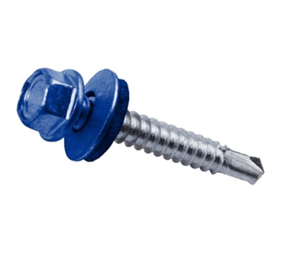 Изображение товара Кровельный саморез Rizzel 4,8x35 RAL 5005 сверло №1, 3000 шт 00000326949