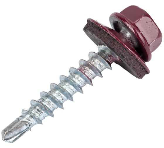 Изображение товара Кровельный саморез Rizzel 4,8x70 RAL 3005 сверло №1, 1250 шт 00000330317