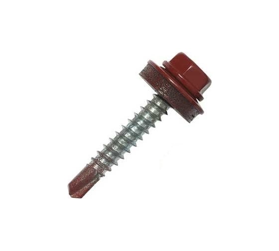 Изображение товара Кровельный саморез Rizzel 4,8x70 RAL 3003 сверло №1, 100 шт 00000334924